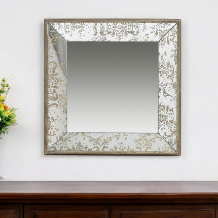 15" Square Vintage Style Wall Mounted Accent Mirror HomeRoots