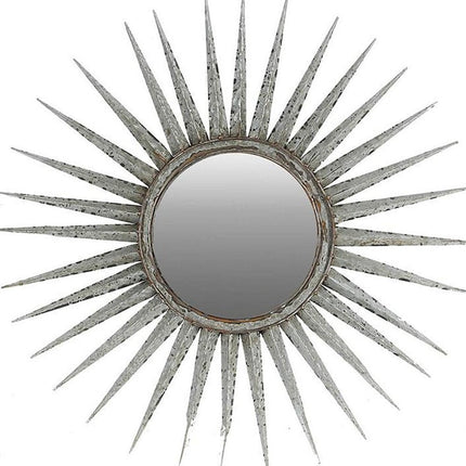 30" Silver Metal Sunburst Framed Accent Mirror HomeRoots