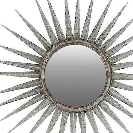 30" Silver Metal Sunburst Framed Accent Mirror HomeRoots