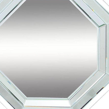 28" Silver Octagon Glass Framed Accent Mirror HomeRoots