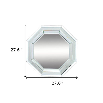 28" Silver Octagon Glass Framed Accent Mirror HomeRoots