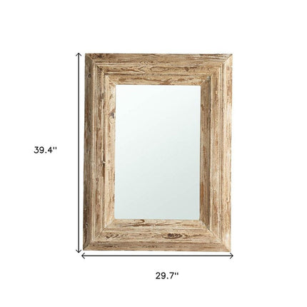 39" Natural Distressed Wood Framed Accent Mirror HomeRoots