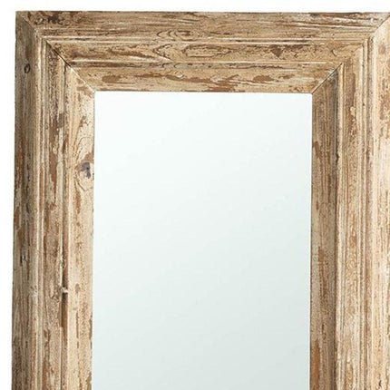 39" Natural Distressed Wood Framed Accent Mirror HomeRoots