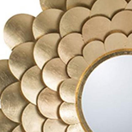 32" Gold Scalloped Iron Framed Accent Mirror HomeRoots