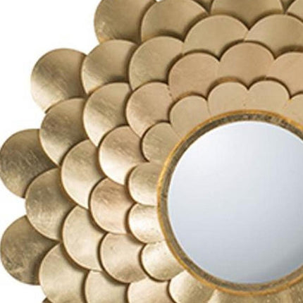32" Gold Scalloped Iron Framed Accent Mirror HomeRoots