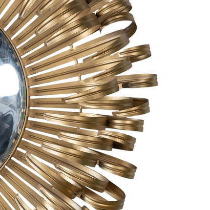 27" Gold Sunburst Iron Framed Accent Mirror HomeRoots