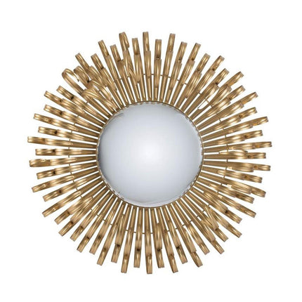 27" Gold Sunburst Iron Framed Accent Mirror HomeRoots