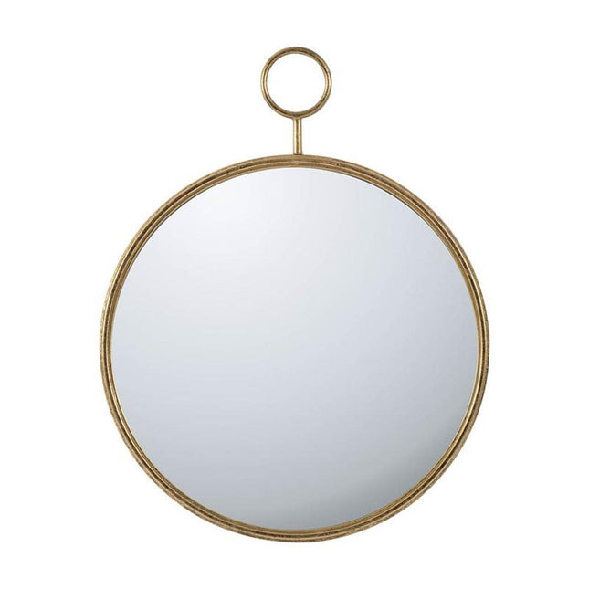 32" Gold Round Iron Framed Accent Mirror HomeRoots