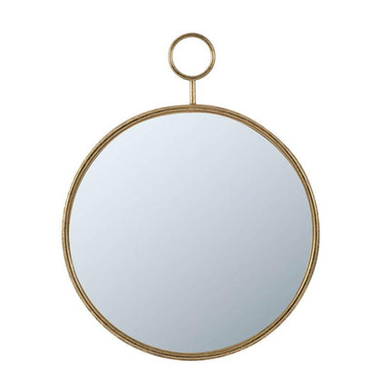 28" Gold Round Iron Framed Accent Mirror HomeRoots