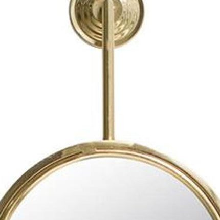 29" Gold Round Iron Framed Accent Mirror HomeRoots