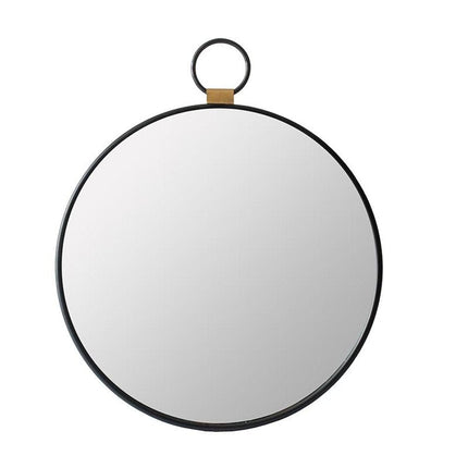 23" Black Round Metal Framed Accent Mirror HomeRoots