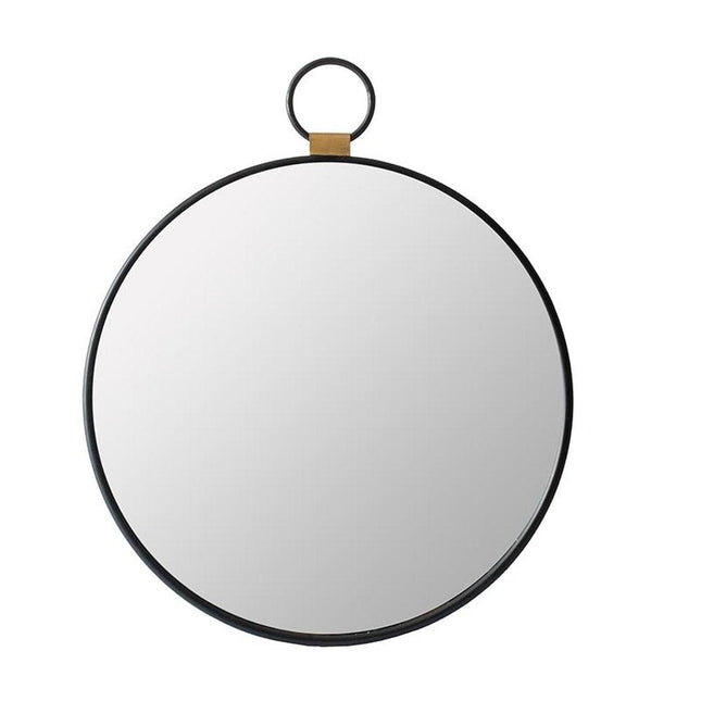 23" Black Round Metal Framed Accent Mirror HomeRoots