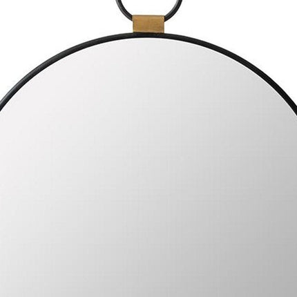 23" Black Round Metal Framed Accent Mirror HomeRoots