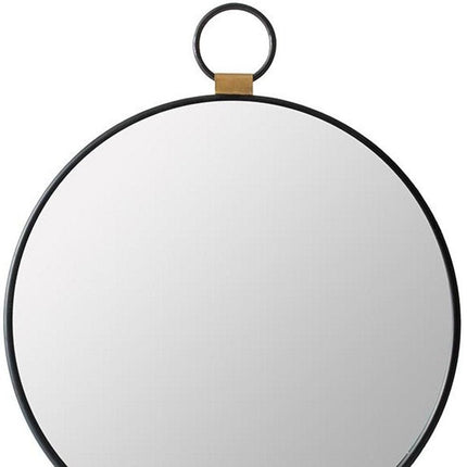 23" Black Round Metal Framed Accent Mirror HomeRoots
