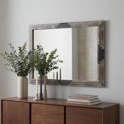 28" Gray Framed Accent Mirror HomeRoots