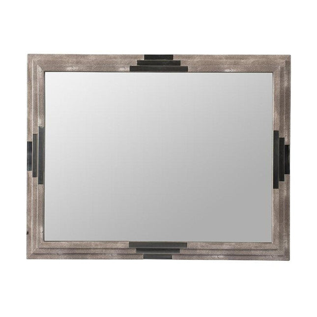 28" Gray Framed Accent Mirror HomeRoots