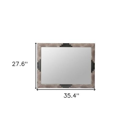 28" Gray Framed Accent Mirror HomeRoots