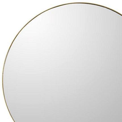 30" Gold Round Wood Framed Accent Mirror HomeRoots