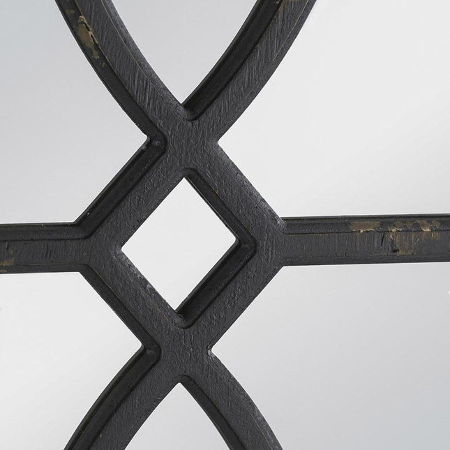 Set of Two Black Wood Framed Accent Mirror HomeRoots