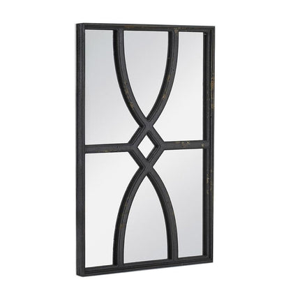 Set of Two Black Wood Framed Accent Mirror HomeRoots