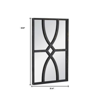 Set of Two Black Wood Framed Accent Mirror HomeRoots