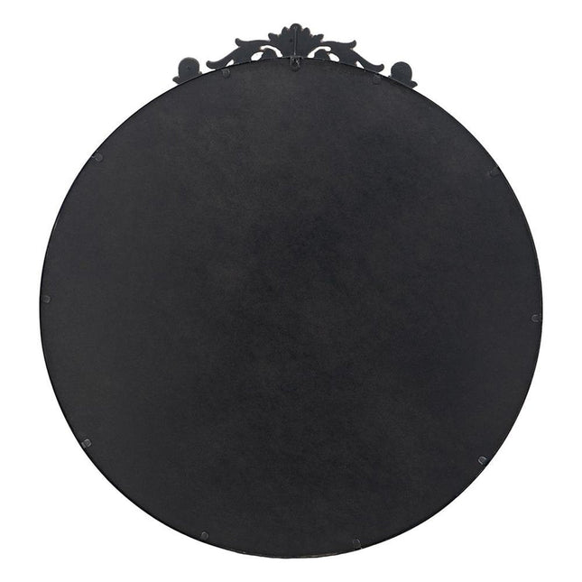 39" Black Crowned Top Iron Framed Accent Mirror HomeRoots