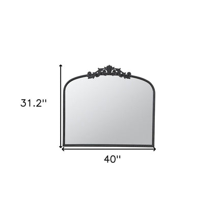31" Black Arch Iron Framed Accent Mirror HomeRoots