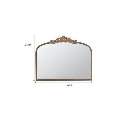 31" Gold Arch Iron Framed Accent Mirror HomeRoots