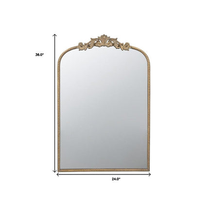 36" Gold Arch Iron Framed Accent Mirror HomeRoots