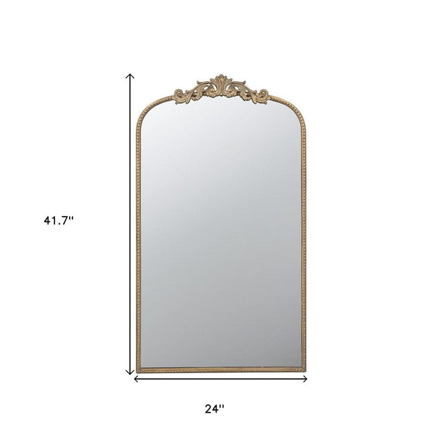 42" Gold Arch Iron Framed Accent Mirror