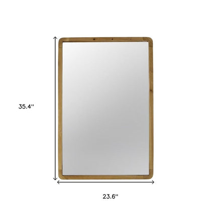 35" Brown Solid Wood Framed Accent Mirror HomeRoots