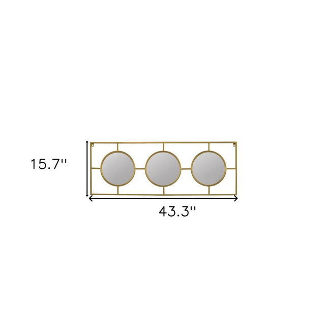 16" Gold Iron Framed Accent Mirror HomeRoots
