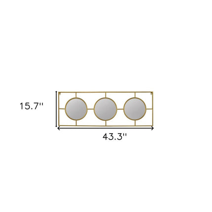 16" Gold Iron Framed Accent Mirror HomeRoots