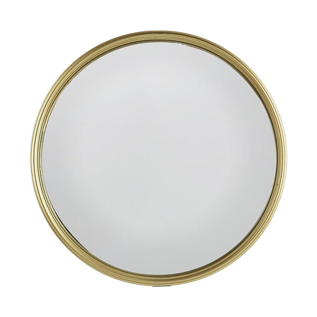 15" Gold Round Iron Textured Framed Accent Mirror HomeRoots