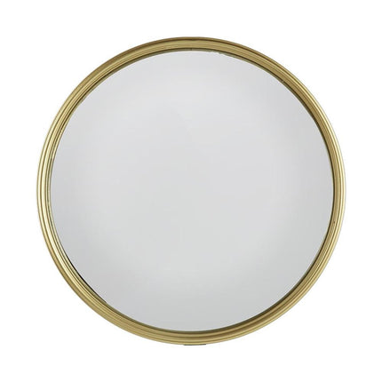 15" Gold Round Iron Textured Framed Accent Mirror HomeRoots