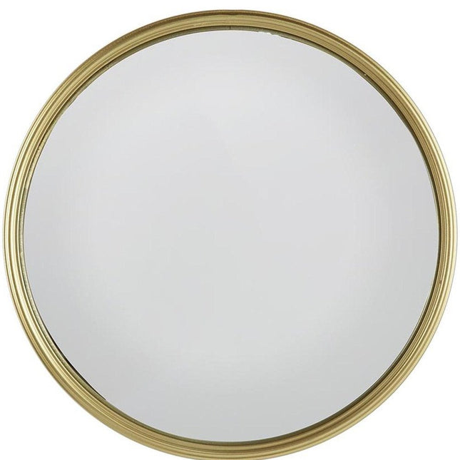 15" Gold Round Iron Textured Framed Accent Mirror