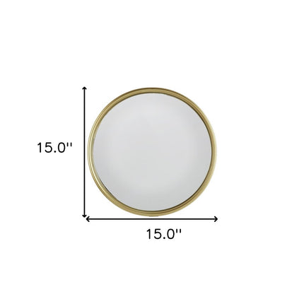 15" Gold Round Iron Textured Framed Accent Mirror HomeRoots