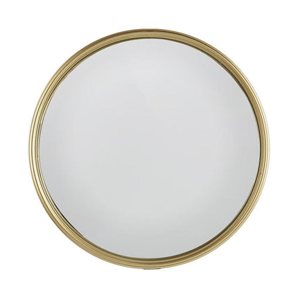 10" Gold Round Iron Textured Framed Accent Mirror HomeRoots