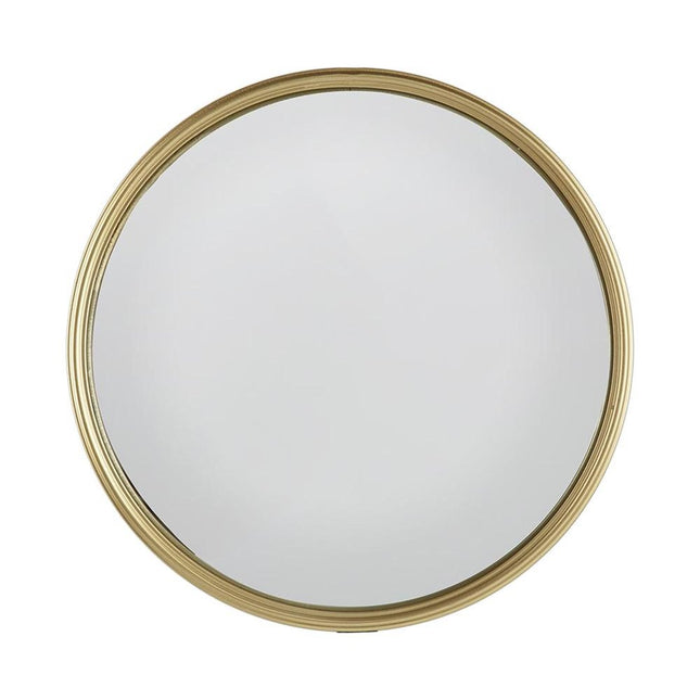10" Gold Round Iron Textured Framed Accent Mirror HomeRoots