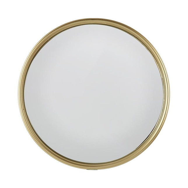 10" Gold Round Iron Textured Framed Accent Mirror