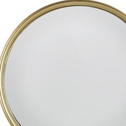 10" Gold Round Iron Textured Framed Accent Mirror HomeRoots