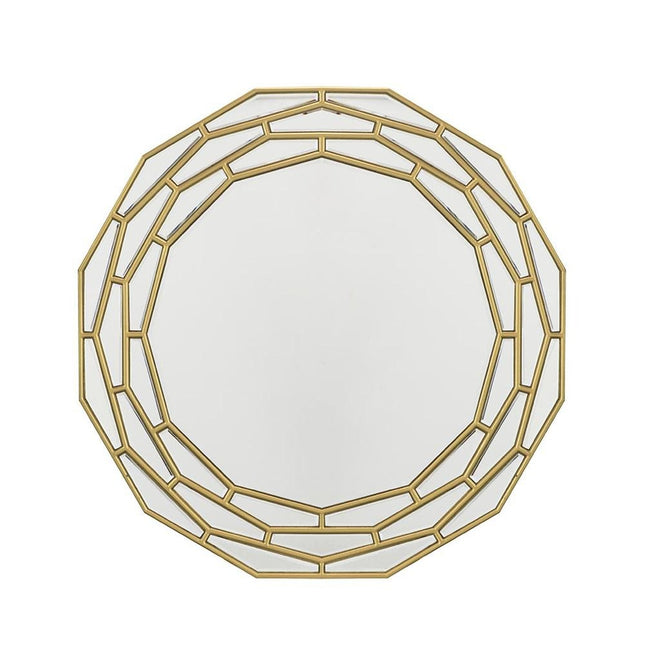 35" Gold Round Framed Accent Mirror HomeRoots