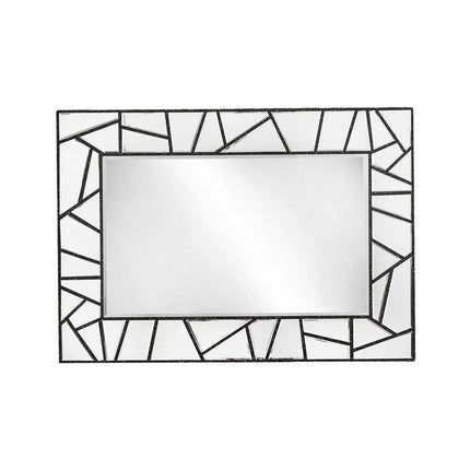 28" Black Metal And Glass Mosaic Framed Accent Mirror HomeRoots