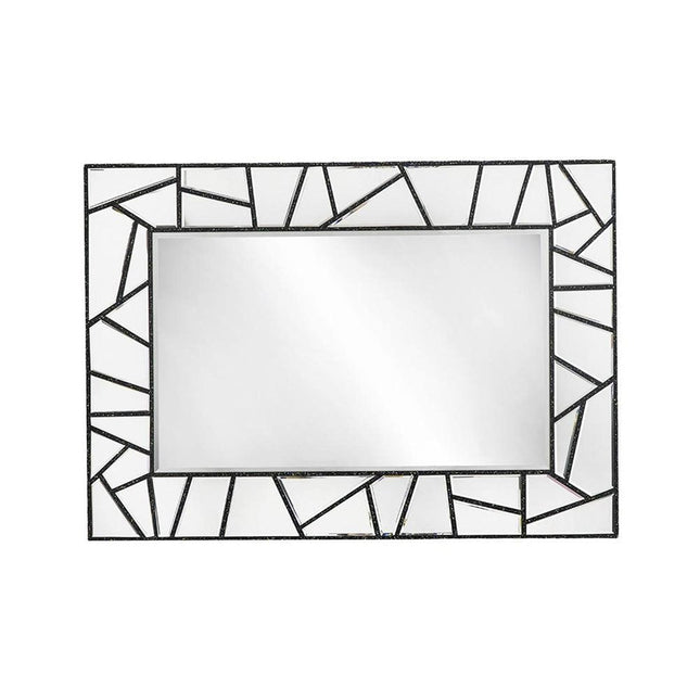 28" Black Metal And Glass Mosaic Framed Accent Mirror HomeRoots