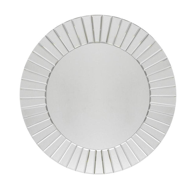 24" Clear Round Beveled Glass Framed Accent Mirror HomeRoots