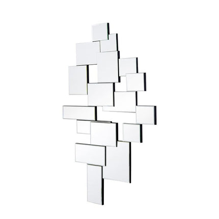 30" Clear Abstract Glass Contemporary Panels Unframed Accent Mirror HomeRoots