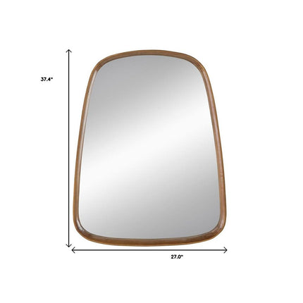 37" Brown Solid Wood Novelty Framed Accent Mirror HomeRoots