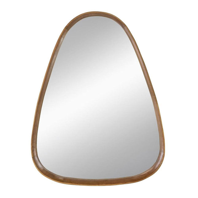 37" Brown Abstract Wood Framed Accent Mirror HomeRoots