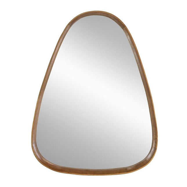 37" Brown Abstract Wood Framed Accent Mirror HomeRoots