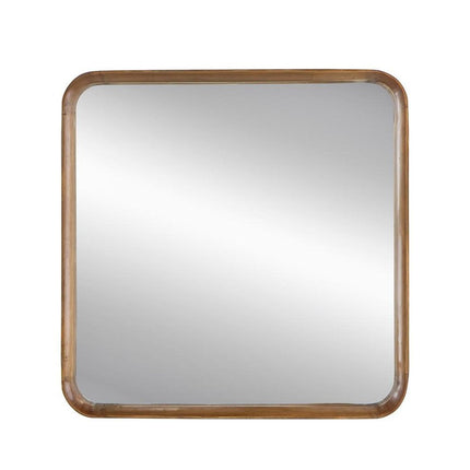 32" Brown Square Wood Framed Accent Mirror HomeRoots